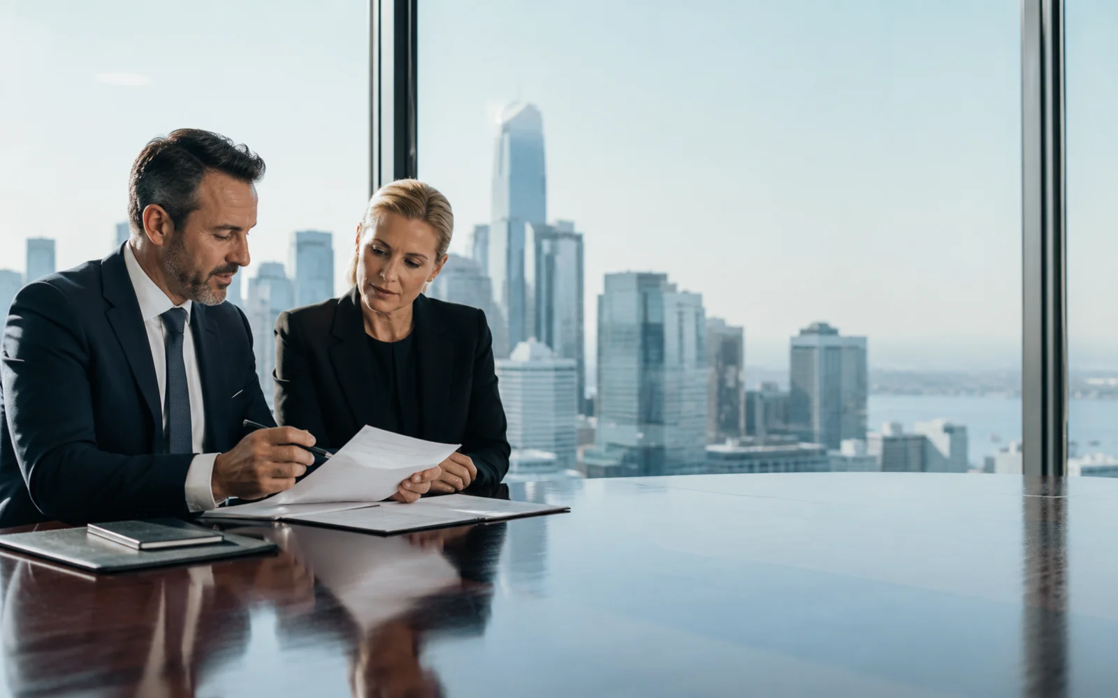 Profissionais em reunião empresarial